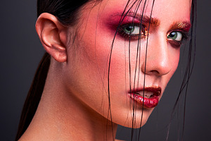 portrait of a girl in makeup body art body painting in a bright, a Person Photo by Weddings, People, Travel