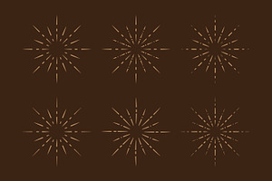 Vintage sunburst design elements, an Outline Icon by Saba Vector