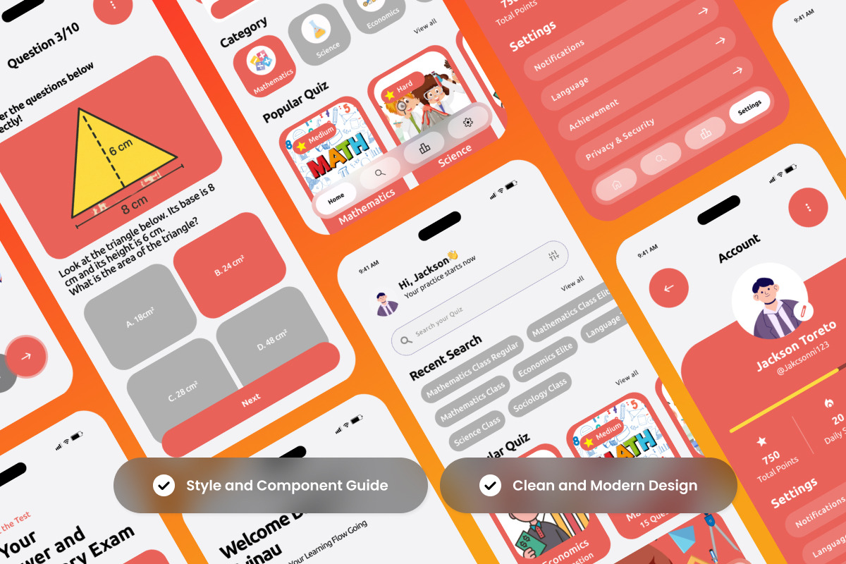 Syinau - Academic Quiz App UI Kit preview 3