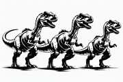 Dinosaur Silhouette Clipart Set, an Illustration by Gfx_Store (Thumbnail 4 of 7)