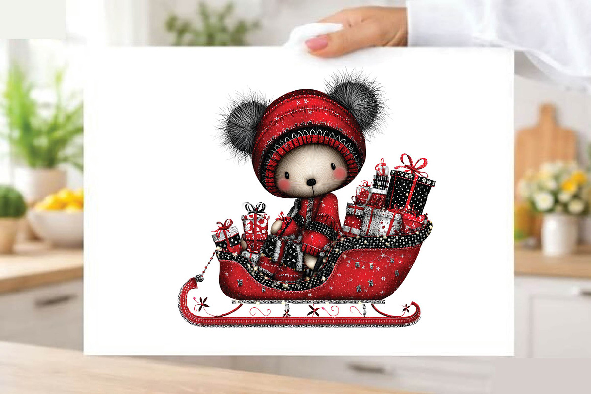 Whimsical Christmas Teddy Bear Clip, an Animal Illustration by SVGArt (Photo 8 of 9)