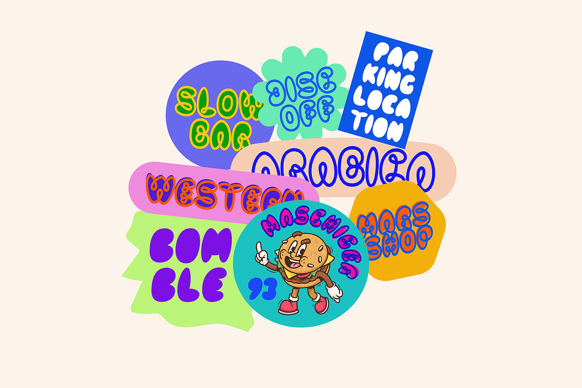 VT Bomble–Unique Bubble Display Font, a Font by ViactionType (Photo 10 of 11)