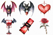 Watercolor Red Halloween Clipart, an Illustration by Craft Nest (Thumbnail 5 of 6)