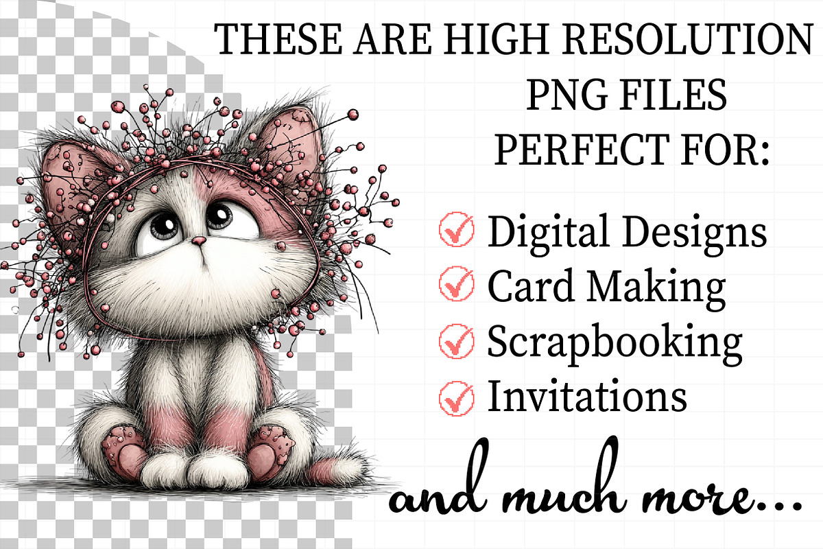 Whimsical Christmas Cat Clipart, an Illustration by Daily.Designs (Photo 2 of 5)