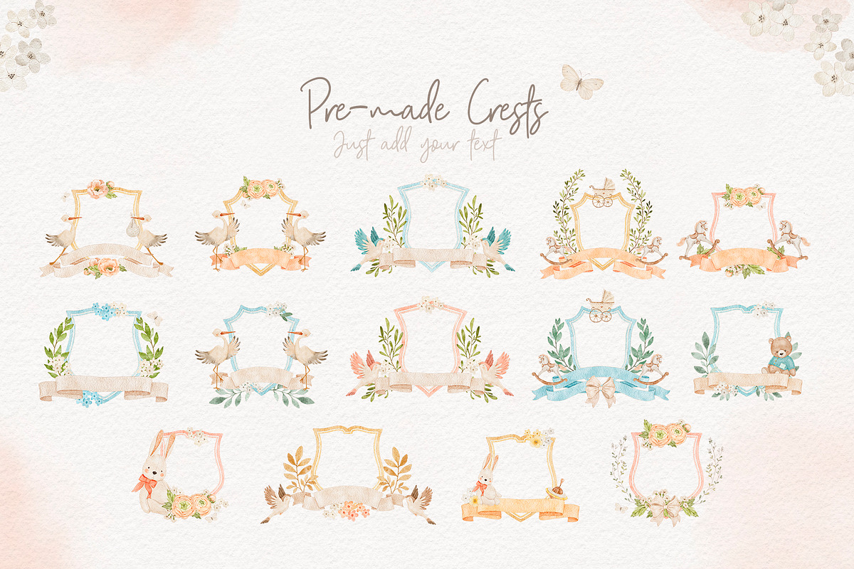 Watercolor Baby Crests Creator, an Illustration by Alamella (Photo 4 of 14)