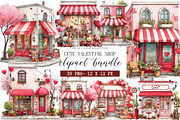 Cute Valentine Shop Clipart, an Illustration by DreamArtGraphic (Thumbnail 1 of 4)