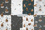 Cozy Woodland Animals Clipart, a Texture Illustration by Jenny Quince (Thumbnail 5 of 13)