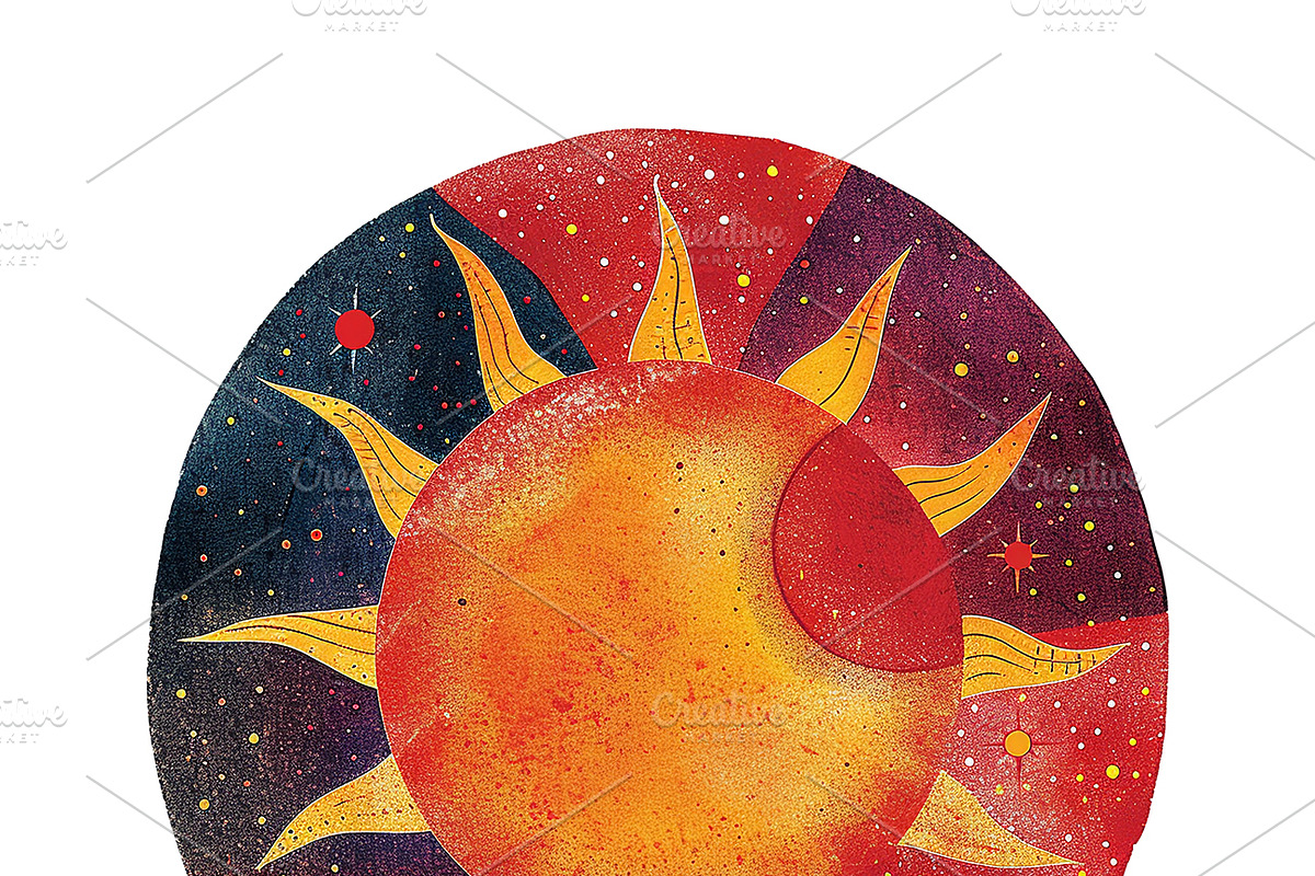 Sumo Collection · The Moon + The Sun, a Decorative Illustration by milatovar (Photo 4 of 15)