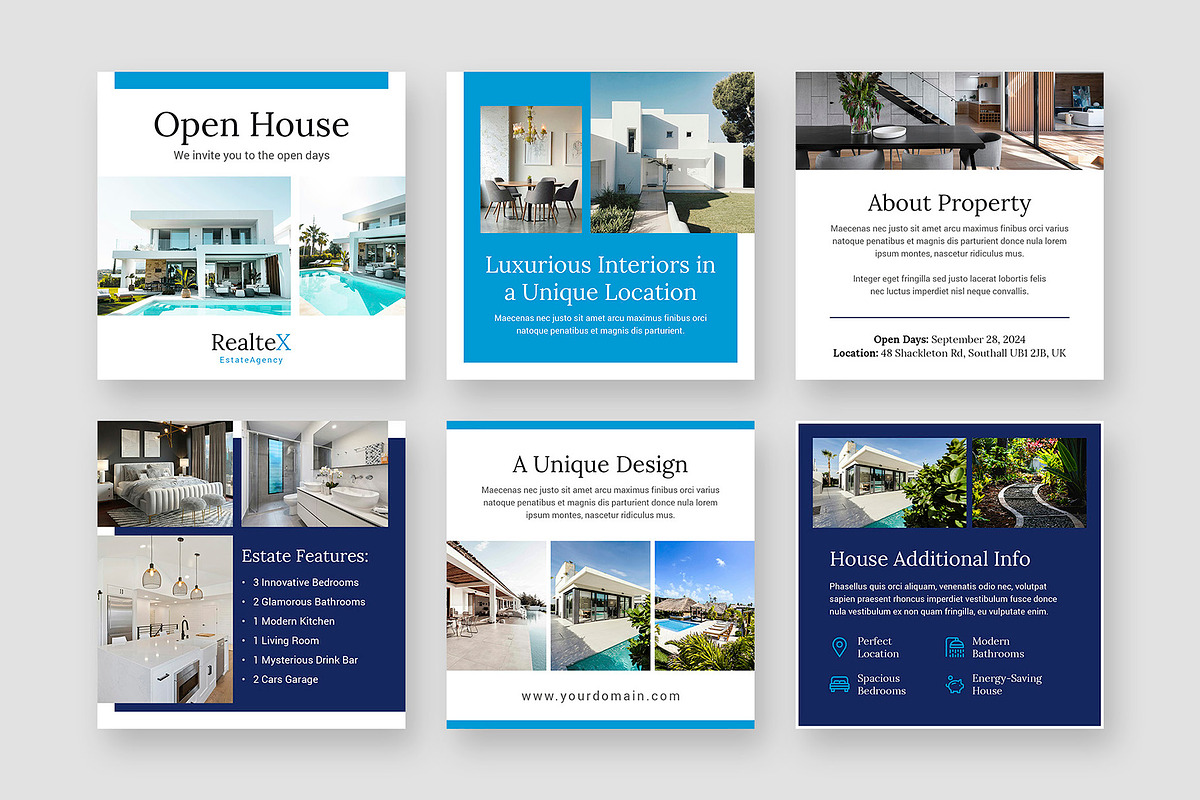Real Estate Instagram Templates, a Social Media Template by artbart (Photo 2 of 6)