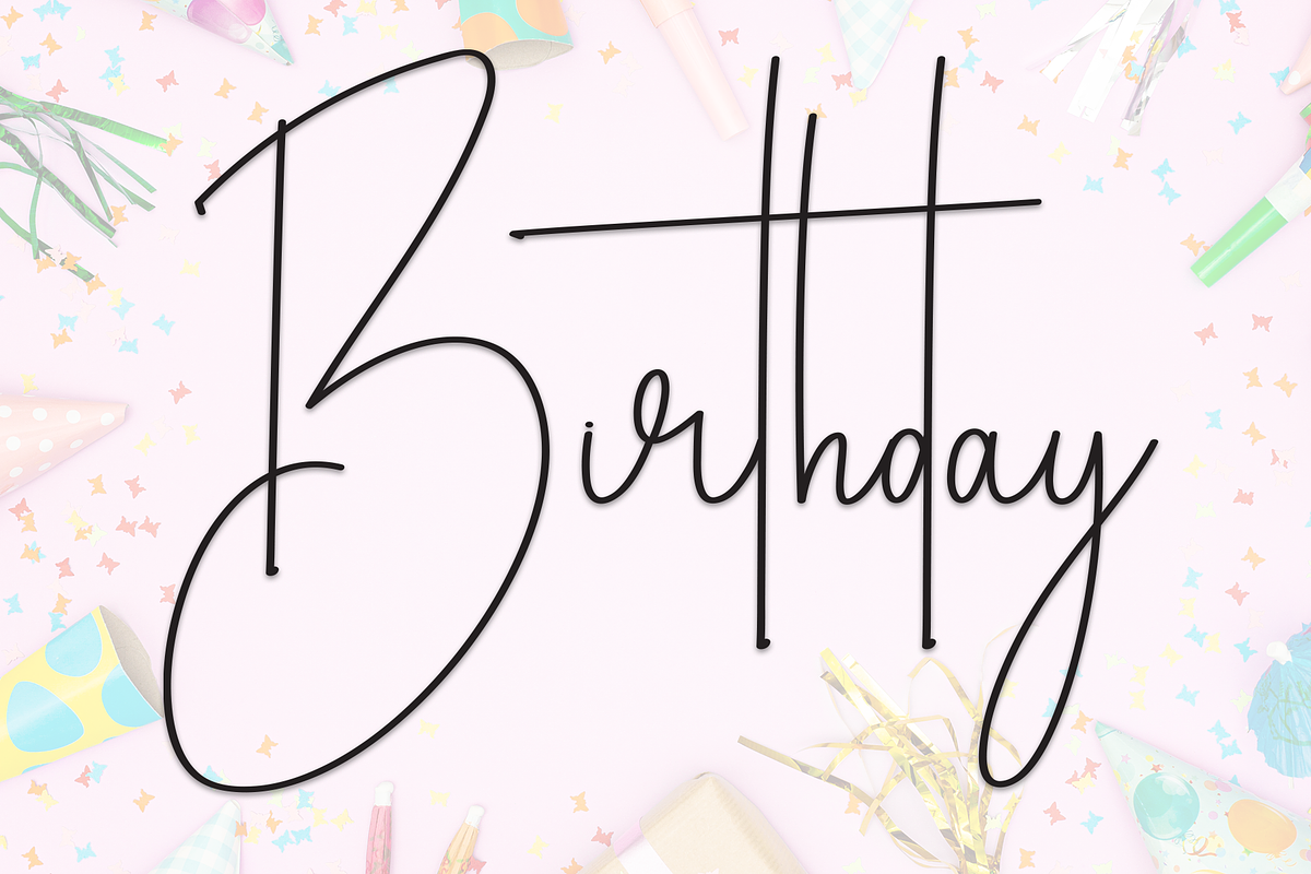 Birthday | Script Font, a Handwritten Font by Scratchones (Photo 1 of 8)