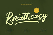 Breatheasy Modern Brush Font Type, a Script Font by Letterena Studios Script (Thumbnail 1 of 15)
