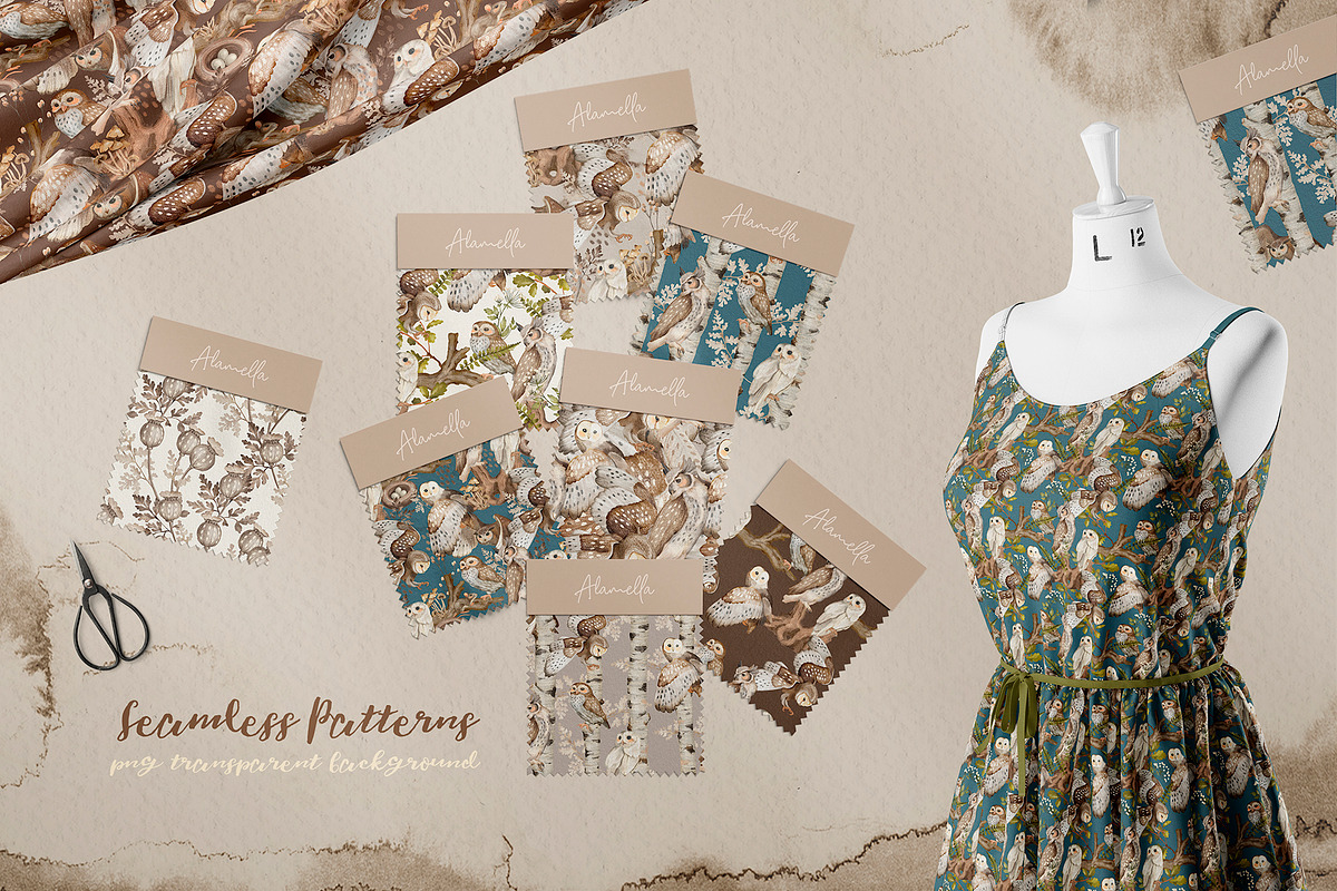 Owls Story watercolor forest clipart, an Animal Illustration by Alamella (Photo 8 of 12)