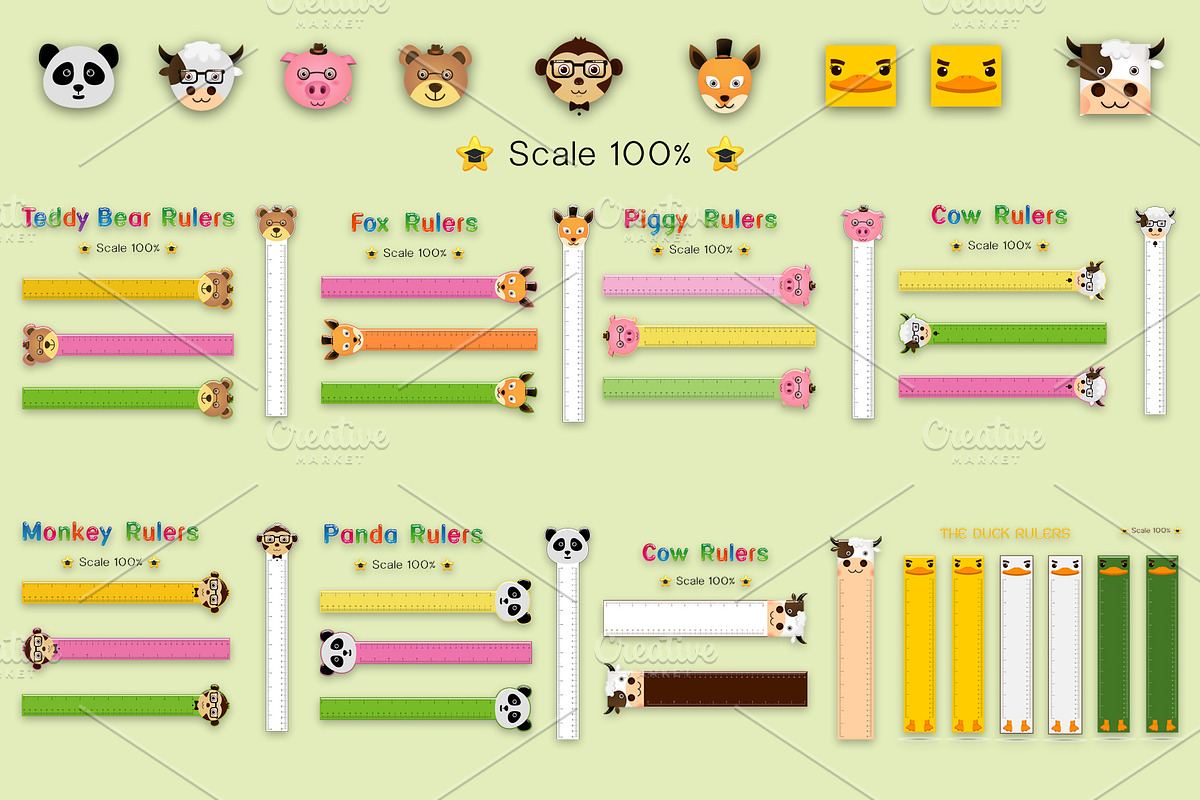 Inch and metric rulers Vector, a Stationery Template by essense