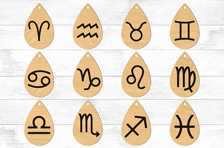 Zodiac Earring Sign SVG Laser Cut