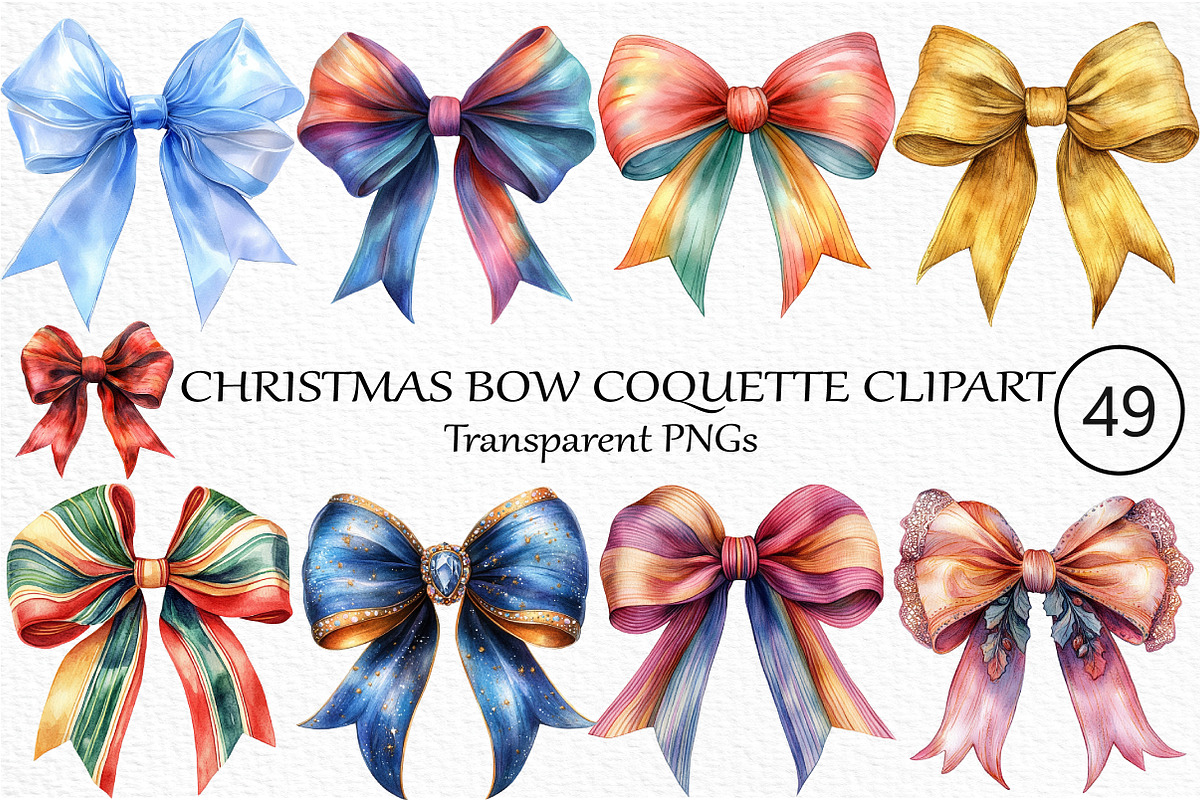 Christmas Bow Coquette clipart, an Illustration by Craft Nest (Photo 1 of 6)