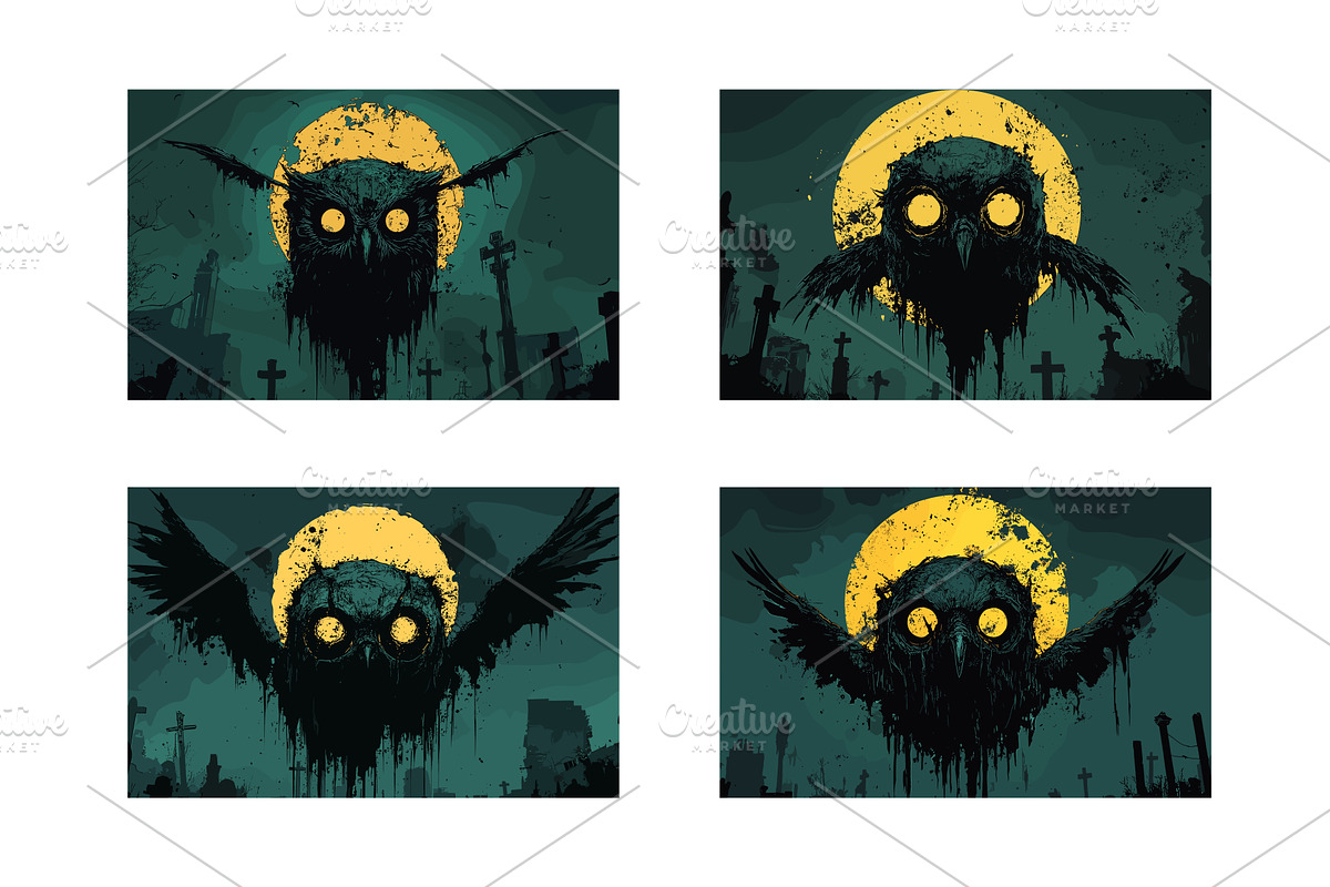 Flying dead owl bird cartoon vector, an Animal Illustration by Stock-Smart-Start