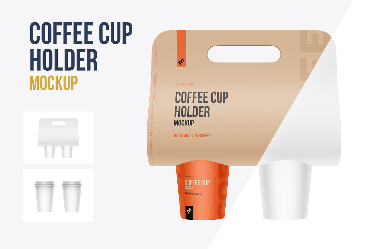 Coffee Cups Holder, Carrier mockup, a Cups & Container Mockup by easymock (Photo 1 of 13)