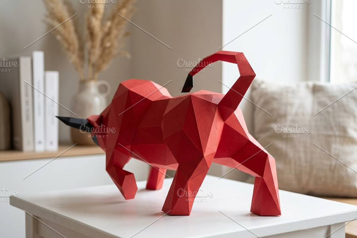 Angry Bull Sculpture - 3d papercraft, a Card Template by PAPER amaze (Photo 4 of 5)