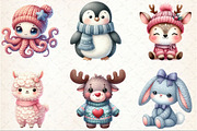 Kawaii Knitted Animals Clipart, an Illustration by Rose Art (Thumbnail 3 of 7)