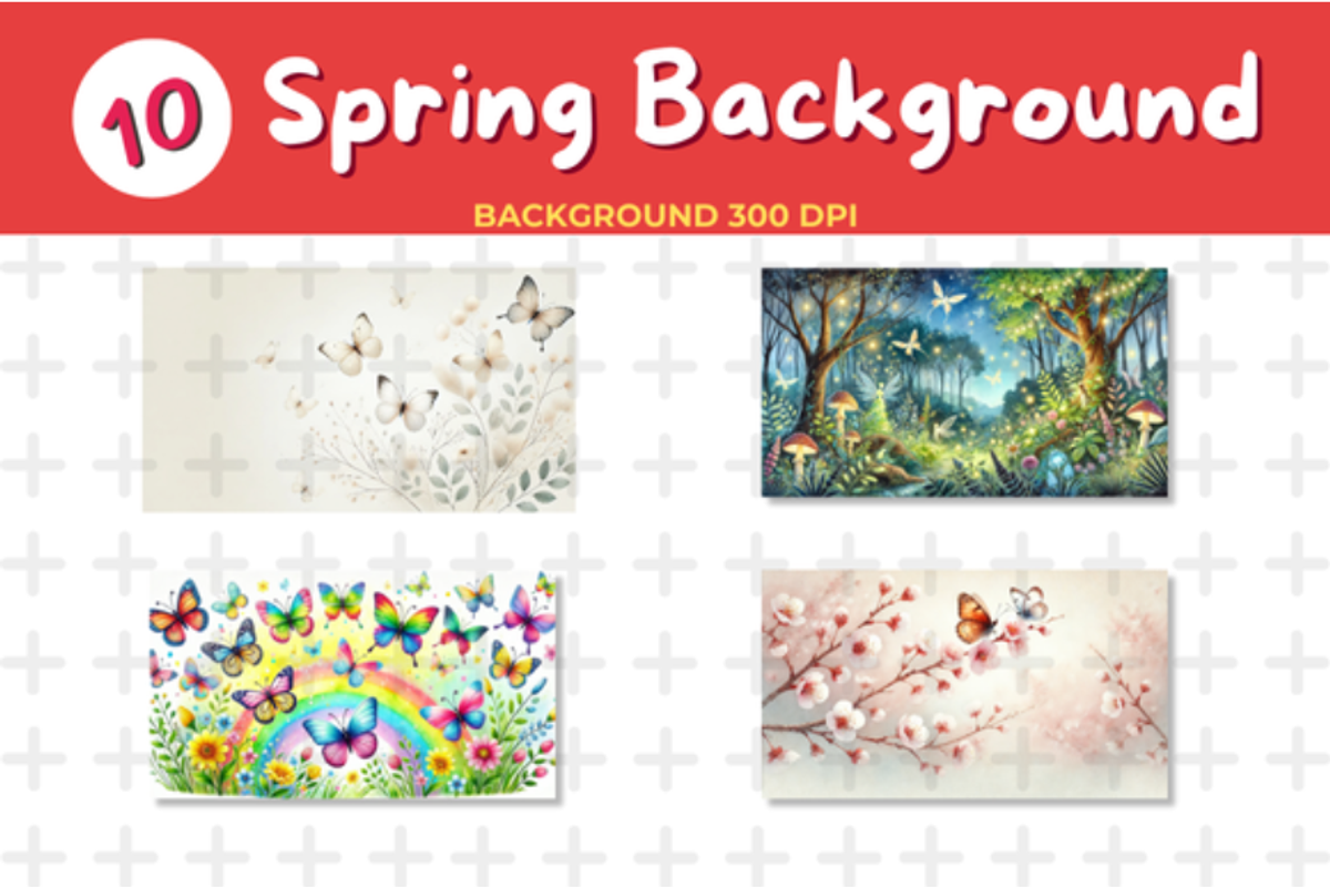Watercolor Spring Background with Bu, an Animal Illustration by John_Walker (Photo 3 of 4)