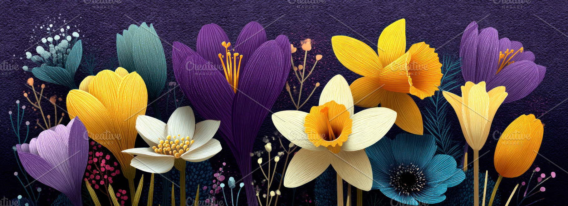 Colorful Spring Flower Arrangement with Daffodils Crocuses Tulip, a Nature Photo by José Manuel Gelpi