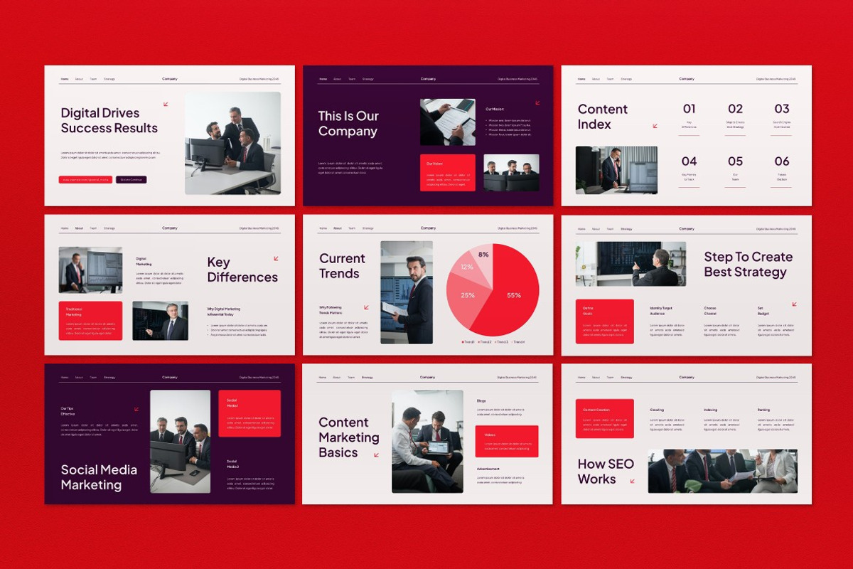 White Red Business Marketing Keynote, a Presentation Template by graphicook (Photo 2 of 4)