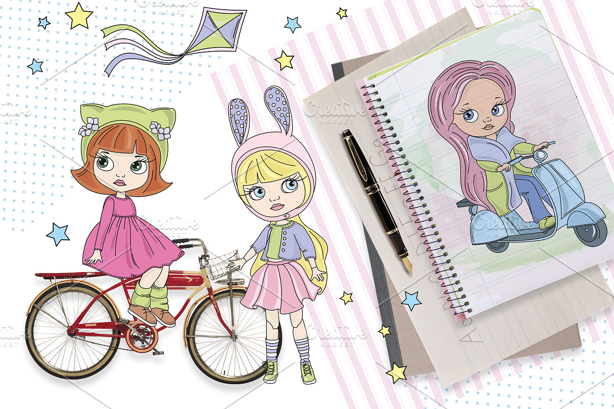 BLYTHE GIRLS Doll Illustration, a Decorative Illustration by FARAWAYKINGDOM (Photo 6 of 8)