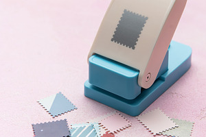 Crafting project making postage stamp edge paper shapes, an Arts & Entertainment Photo by Olena Rudo