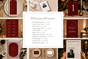 Luxury Burgundy Wedding Canva Bundle, a Stationery Template by Matisse Studio (Thumbnail 3 of 9)