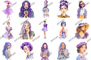 Lavender Girl Clipart PNG, an Illustration by designcity5 (Thumbnail 3 of 5)