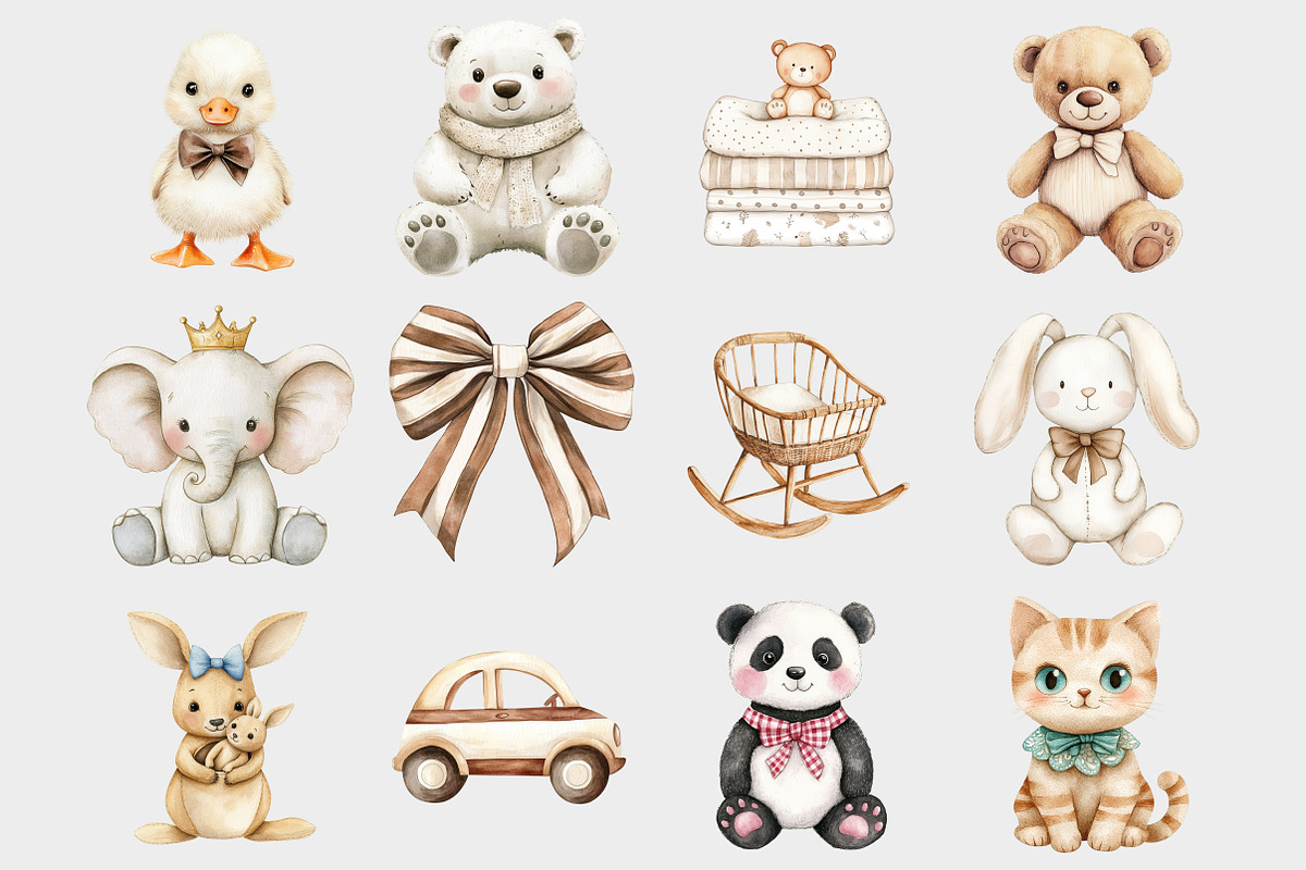 Watercolor Baby Toy Clipart, a Seasonal Illustration by Design Market (Photo 3 of 5)