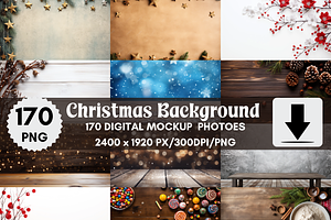 170 Christmas Digital Backgrounds