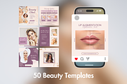 50 Beauty Instagram Template, a Social Media Template by Adored Templates (Thumbnail 1 of 9)