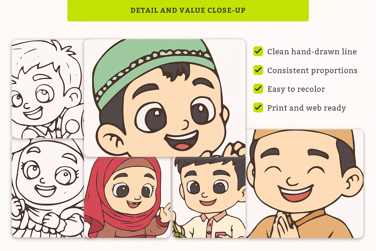 Eid Family Celebration Characters, an Illustration by MEANDSTUDIO (Photo 4 of 5)