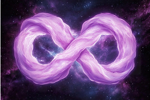 Purple infinity symbol in cosmic, an Illustration by Lermont51