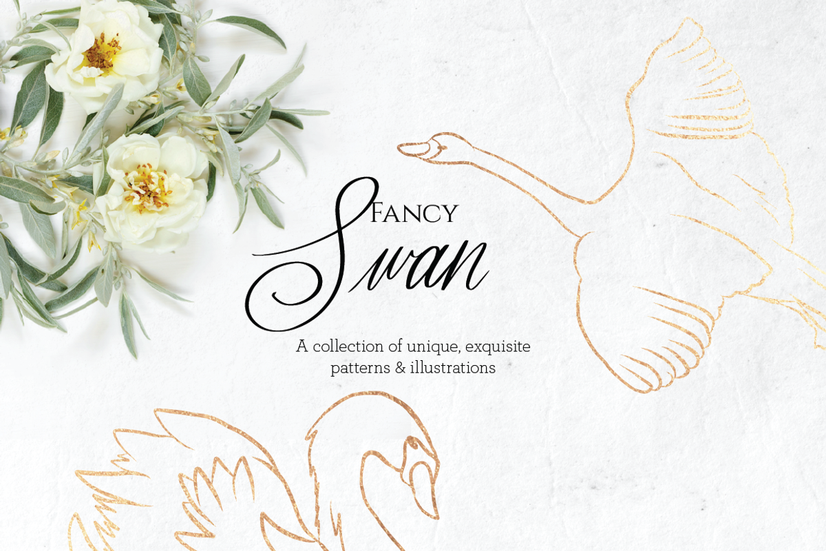 Fancy Swan Collection, a Texture Illustration by DesignsByMissM (Photo 1 of 4)