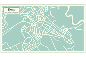 Siena Italy City Map In Retro Style.