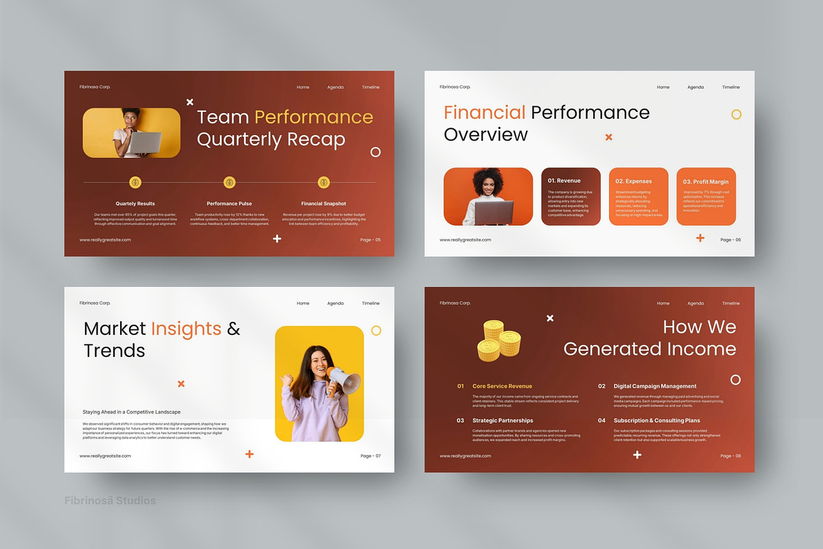 3D Animated Business Report Deck preview 3