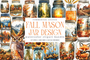 Fall Mason Jar Design PNG, an Illustration by SinaCreation