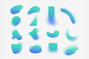 Grainy Mesh Gradient Shapes PNG