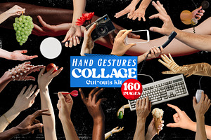 Hand Gestures Collage Cut-Outs Kit