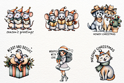 Cute Winter Christmas Clipart Bundle, an Illustration by Markicha Art (Thumbnail 7 of 9)