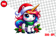 Christmas Unicorn Clipart Bundle, an Animal Illustration by taramija (Thumbnail 14 of 26)