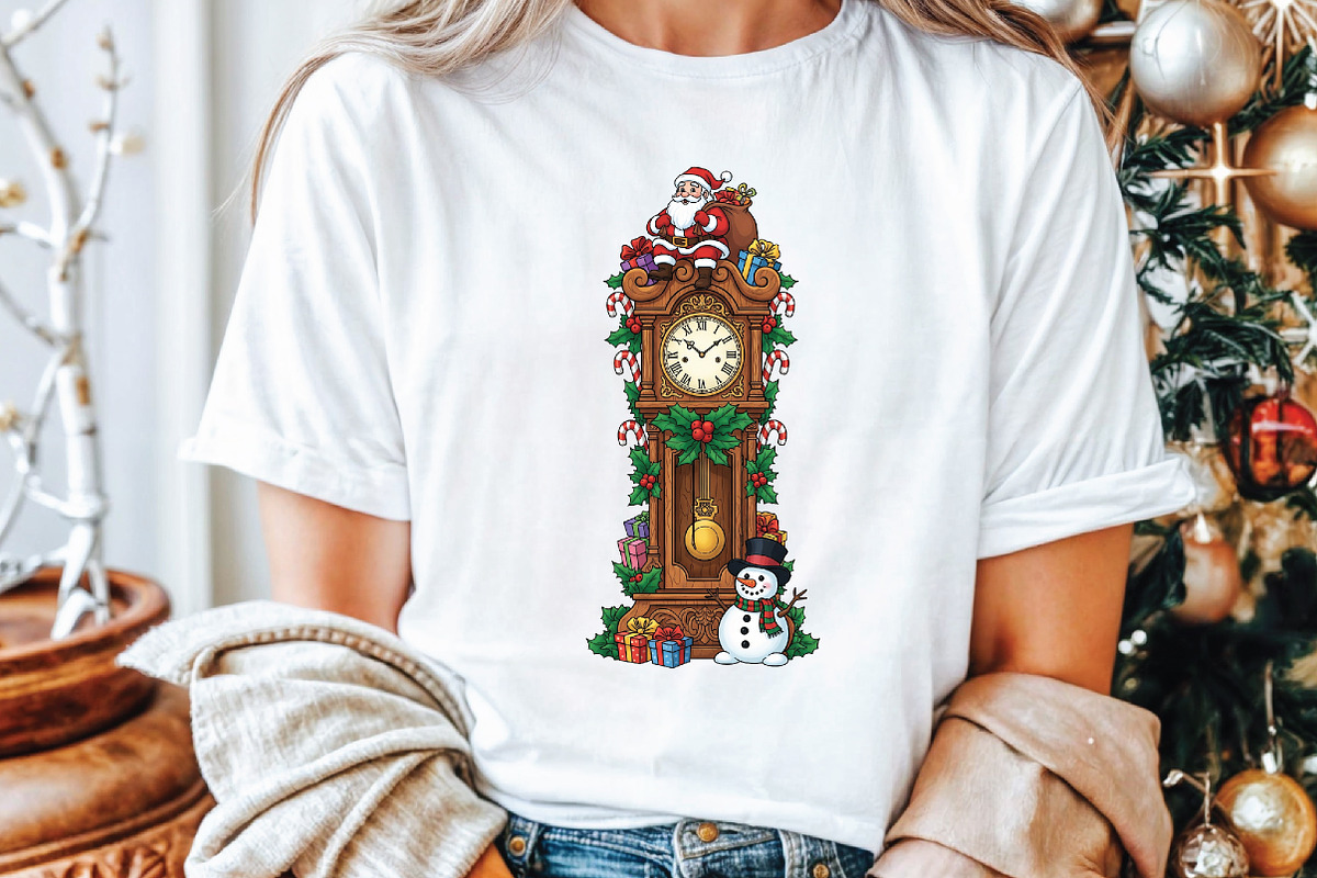 Christmas Clock PNG Sublimation, an Illustration by Libby Wishes (Photo 4 of 5)