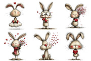 Whimsical Bunny Valentine's Day Clip, an Illustration by Pixels.Craft (Thumbnail 5 of 5)