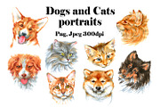 Dogs and Cats portraits, an Animal Illustration by ViktoriArt (Thumbnail 1 of 7)