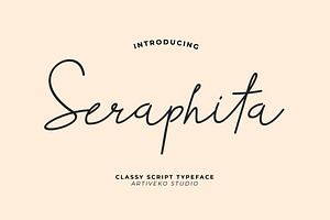 Seraphita Signature Script, a Script Font by Artiveko