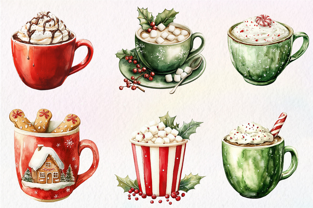 Cute Christmas Hot Cocoa Cup Clipart, an Illustration by Dream Creation (Photo 6 of 7)