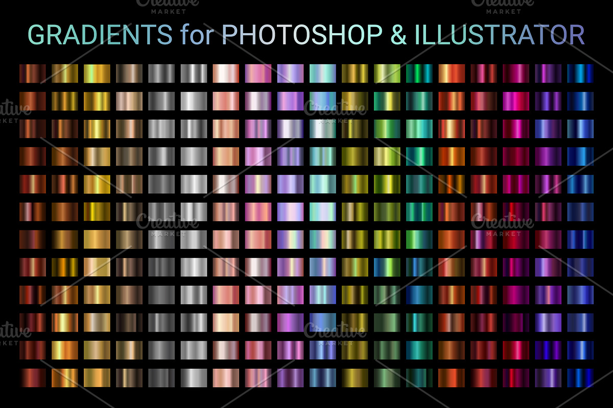 COLORFUL CHROME GRADIENTS BUNDLE, a Gradient Add-On by Juksy (Photo 1 of 3)
