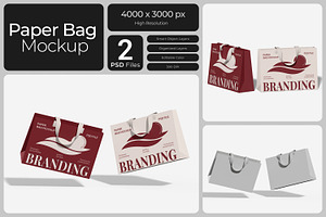 Paper Bag Mockup, a Packaging Mockup by Bartama Graphic